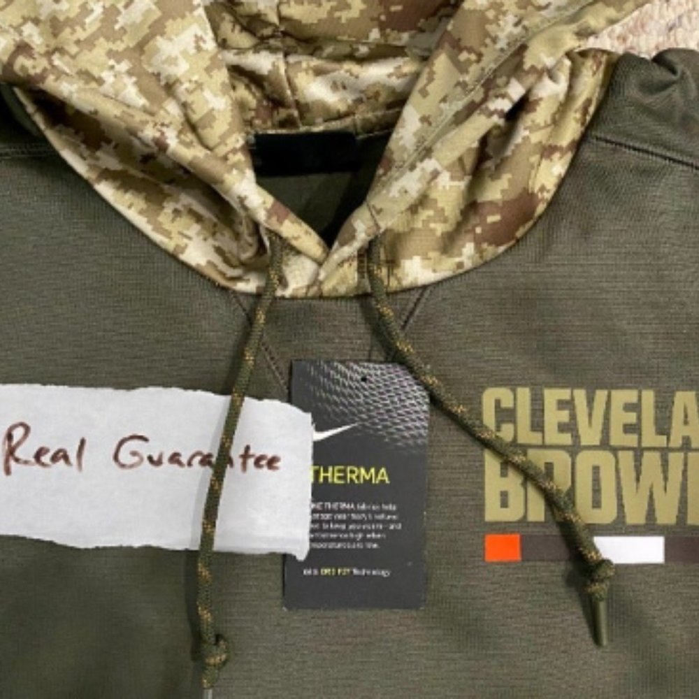 Rare Sz XL 100% Nike 2017 Cleveland Browns Salute To Service ON FIELD Hoodie NFL - Picture 3 of 4